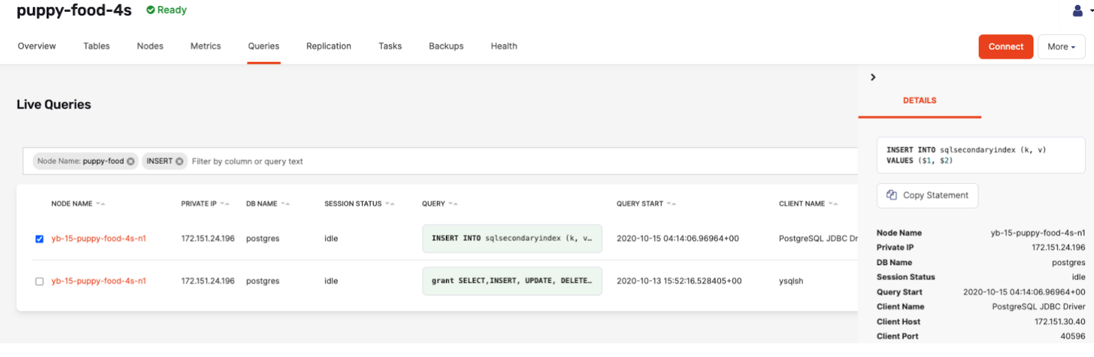 View query statement View query statement